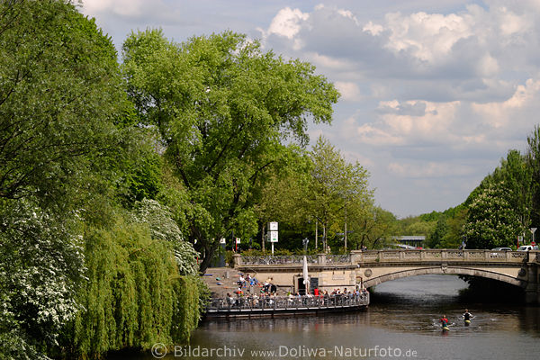 Alstercaf an Mondsburgerbrcke Hamburg-Kaffeezeit in Frhling