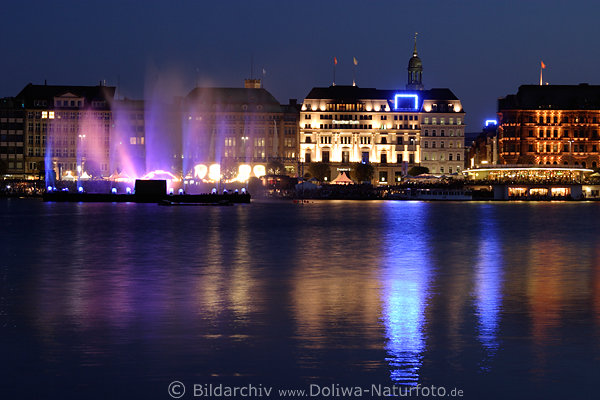 Wasserlichtspiele Hamburg Alstersee Blue Goals blaue Tore Installationen
