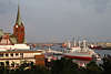 605160_ Hamburg Hafen & Elbe Blick Foto an G.-Adolf Kirche ber Landungsbrcken