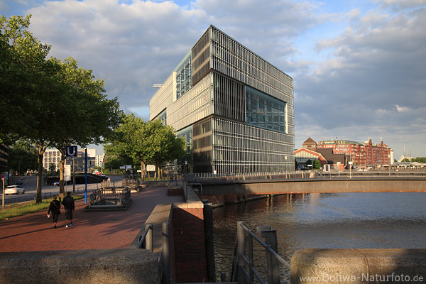 Hamburg Deichtor glserne Dreieckhaus Foto an Dovenfleet Wandrahmstieg vor Deichtorhallen