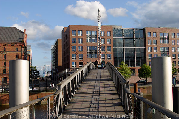 Hamburg Speicherstadt-Brcke Fugnger Fusssteg ber Kanal
