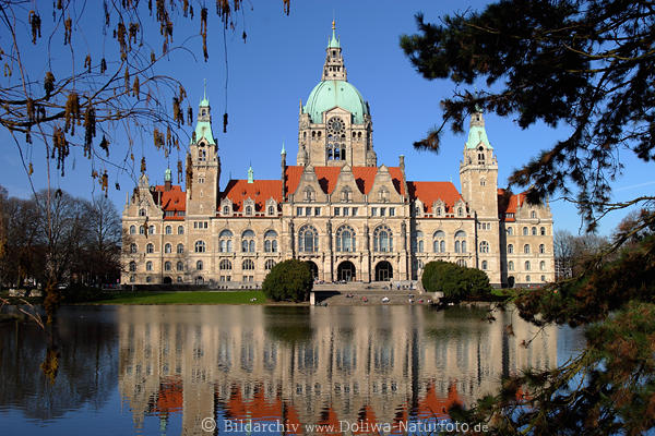 Neues Rathaus Palast Panorama Hannover Gebude Architektur am Maschpark