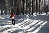 101101_Schneewandern im Harzgebirge durch Winterwald Allee Naturbilder Wanderer, Frau in Winterlandschaft