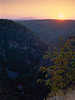 3698_Roßtrappe Romantik Sonnenuntergang über Bodetal Schlucht sagenumwobenes Hexental im Harz bei Thale