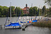 Segelbucht Eutiner-See Wasserlandschaft Segler Boote vor Schloss am Ufer