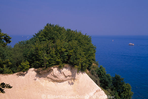 Ostseeinsel Rgen Kreidefelsen Schiffe Boote WasserBlick vom Jasmund Nationalpark