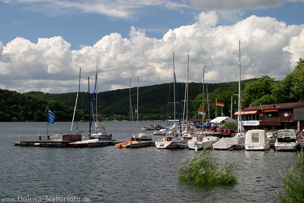 Edersee Jachthafen Segelboote Wasserlandschaft Caf�