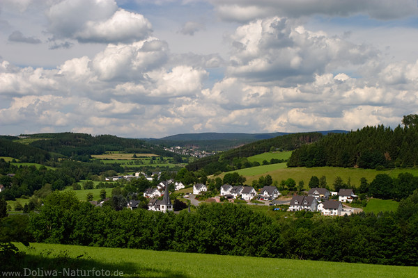 Fleckenberg Sauerland Schmallenberger Hhe Stadt Felder Wolkenstimmung