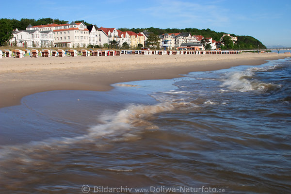 Seebad Bansin Ostseestrand Wellen B�derarchitektur Foto Insel Usedom K�ste Heilbad