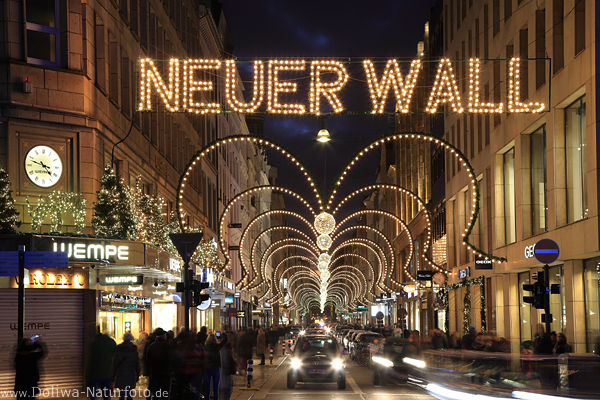 Neuer Wall Weihnachtslichter Advent-Dekor Hamburg City Straße Nacht Abendstimmung