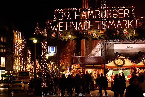 Mönckebergstraße Weihnachtsmarkt Hamburg Straßenbild