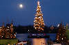 Weihnachtsbaum auf Alster Tannenbaum in Dämmerung Blaulicht