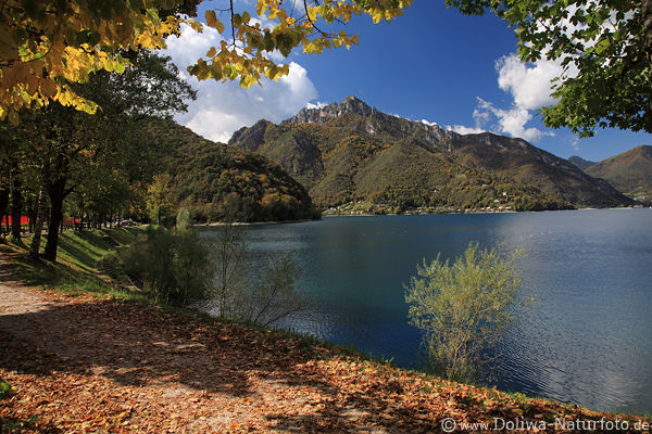 Ledro-See Wasser-Berglandschaft Herbst Naturfoto
