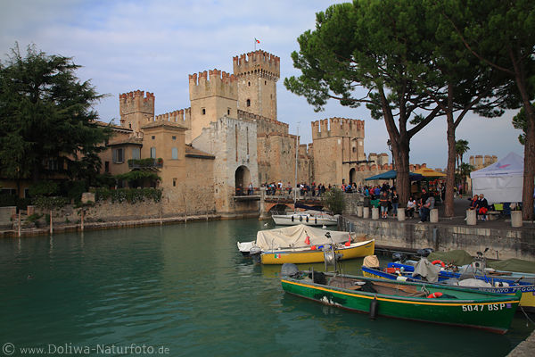 Sirmione Hafenbucht Gardasee Burg Brcke