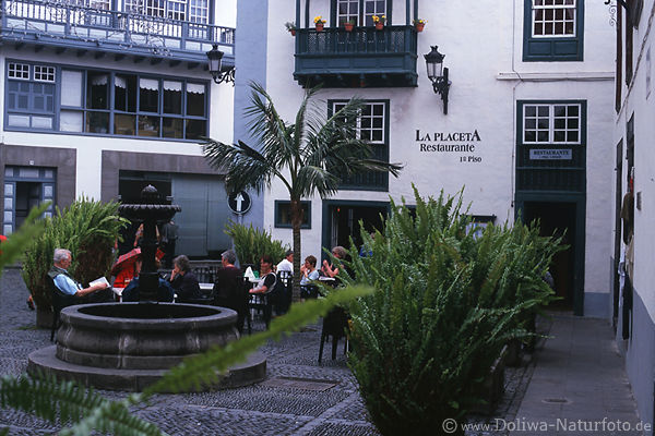 La Placeta Altstadt Caf Foto in Santa Cruz de La Palma Gasse Urlaub Freizeitidylle