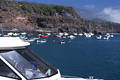 Hochufer Meerküste Tazacorte Bergpanorama Foto Insel La Palma Wasser Fischerboote