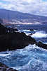 Schwarze Felsen Meerküste Wasser Brandung Foto vor Santa Cruz de La Palma