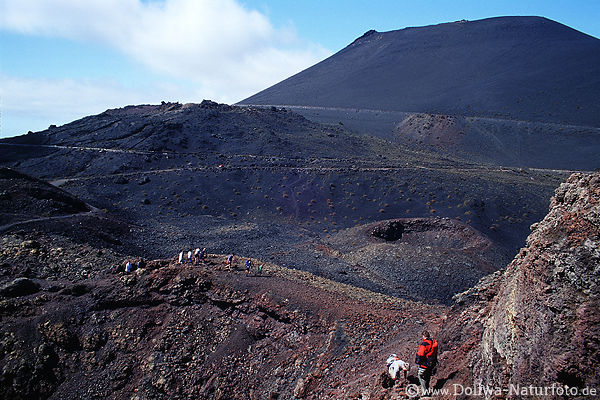 Vulkan San Antonio Schlackenfeld Asche Lava Wanderer