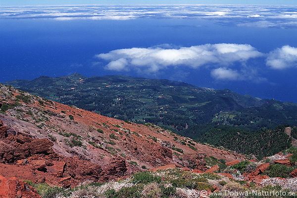 Nordzipfel Insel La Palma Foto Blick über blaues Atlantik