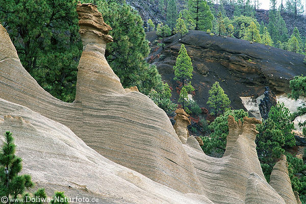 Vilaflor Sandpyramiden Naturfoto Insel Teneriffa Sandbnke Erdsandpyramiden