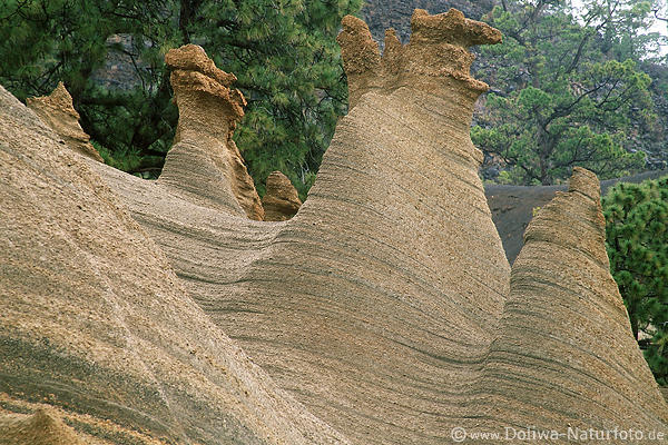 Erdsandpyramiden Vilaflor Insel Teneriffa Erdpyramiden