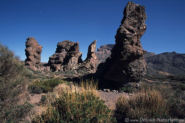 Felsspitzen Llano de Ucanca in Las Canadas del Teide Nationalpark