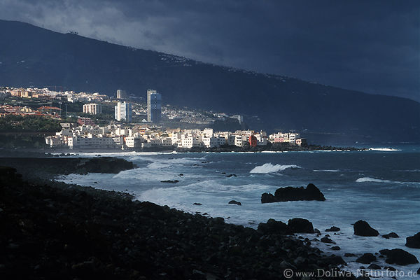 Los Realejos Kste in Sprhnebel Stimmung am Meer Puerto de la Cruz