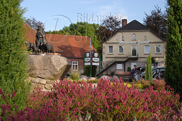 Bispingen Heideblte um Schferstatue Erholungsort Urlaubsidylle