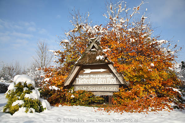 Schafstall Winterbilder in Schnee Heidelandschaft Winterzauber Romantik Fotos