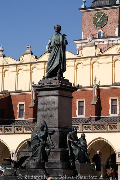 Dichter Adam Mickiewicz Denkmal Poet Monument relics of Cracow