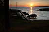 Sonnenuntergang Romantik über Malinówka Bootshafen Naturstrand am Lasmiady-See Wasser-Landschaft Masuren Mazury