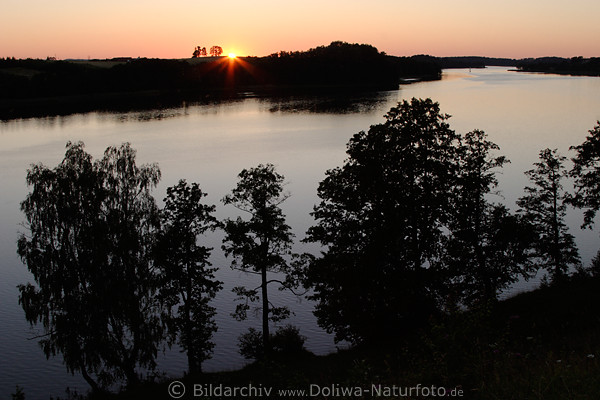 Hessen Seeuferblick bei Sonnenuntergang