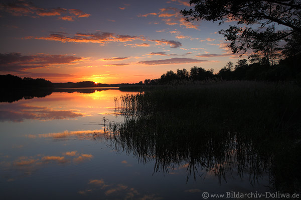 Masurischer HessenSee Sonnenuntergang Naturfoto rtliche Wasserlandschaft bei Eisermhl