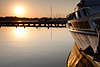 Sonnenuntergang über Steinort Hafen Landschaft Masuren Port Sztynort Mazury Sonne über Wasser 