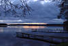 Morgendämmerung über Rodenau Mole Holzstege Wasserlandschaft Krösten See blaue Stunde Naturbild
