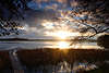 Sonnenaufgang über Wasser Panorama Krösten See in Masuren Romantik Natur in Kozin Mazury krajobraz wody