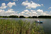 Trettboot in Masuren Wasserlandschaft Schilf Martinshagener See Naturfoto