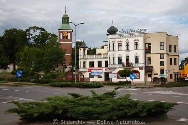 Masuren Angerburg Stadtzentrum Kirche Straenkreuzung Geschfte Ostpreuen