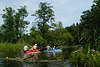 45693_ Kajaks auf Krutynia Fluss bei Kajakwandern, Kajakfahrt im Naturreservat in Masuren