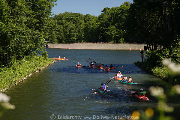 Kajaks Masuren-Wasserwandern in Schnberg-Kanal (Piekna-Gra) paddeln in Naturbild