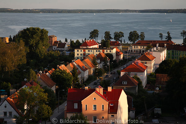 Ltzen Fotopanorama Lwentinsee Masuren Stadtlick vom Wasserturm Haus-Allee Lichtstimmung