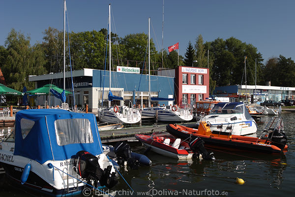 Ltzen (Gizycko) Yachthafen Boote am Lwentin See in Masuren Bootshafen 