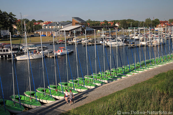 Yachthafen Gizycko Ltzen Boote Panorama Masurenbild in Wasserlandschaft Lwentin See