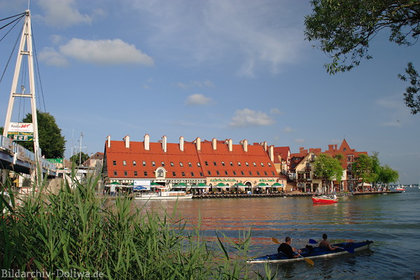 Nikolaiken Masurenbild Wasser Brcke See Paddler Schilfufer Naturfoto Bootstour vor Hafenmeile