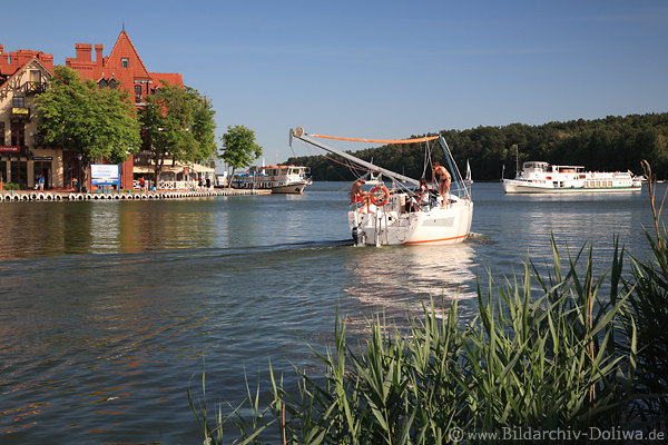 Nikolaikensee Schifffahrt Masuren Segler Boote in Wasserlandschaft