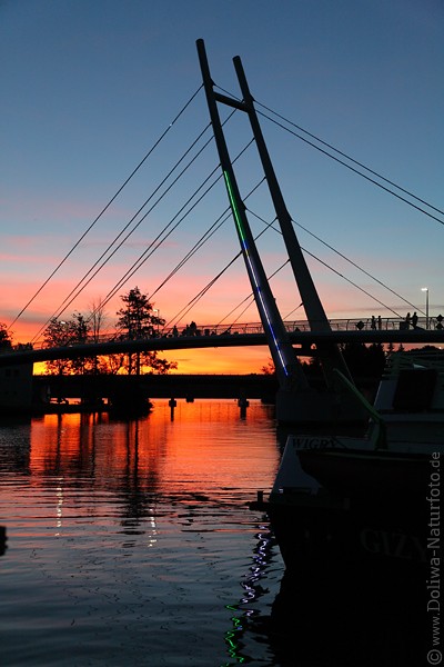 Nikolaiken Seebrücke Nachtstimmung Masuren Wasserlandschaft nach Sonnenuntergang