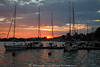 Sonnenuntergang Romantik Nikolaikensee Wasser-Segelboote vor Rothimmel