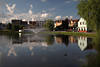 Sensburg (Mragowo) Stadtbild am Parksee Wasser Landschaft Spiegelung Urlaubsidylle in Masuren Ostpreussen