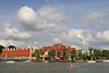 Nikolaiken See-Wasserblick Masurenfoto Boote Tour vor Uferpromenade Kneipenmeile