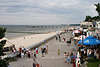 Kolberg Seepromenade Kurstrand der Ostsee Mole am Meer vom Leuchtturm her